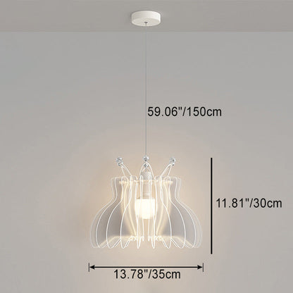 Contemporary Creative Dome Crown Acrylic Crystal Iron Lampshade LED Pendant Light For Dining Room