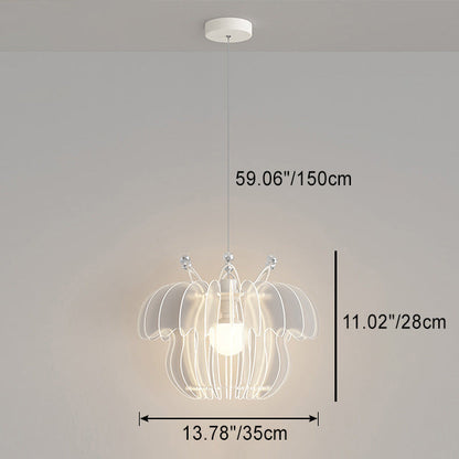 Contemporary Creative Dome Crown Acrylic Crystal Iron Lampshade LED Pendant Light For Dining Room