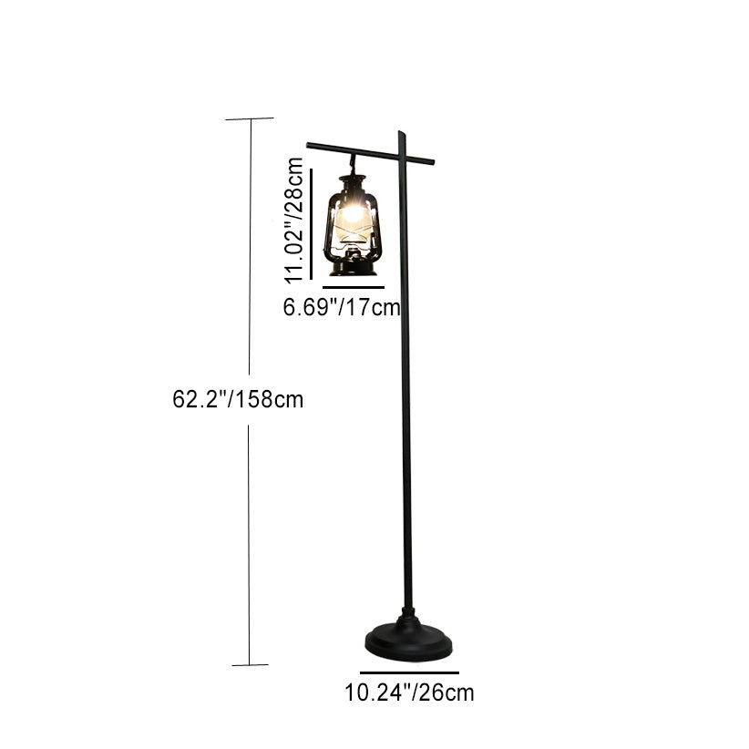 Contemporary Simplicity Kettle Shape Iron Glass Lampshade 1 - Light Standing Floor Lamp For Living Room