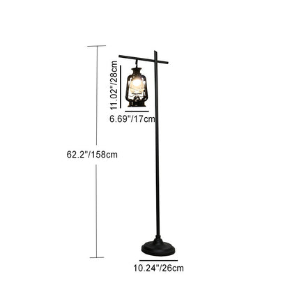 Contemporary Simplicity Kettle Shape Iron Glass Lampshade 1 - Light Standing Floor Lamp For Living Room