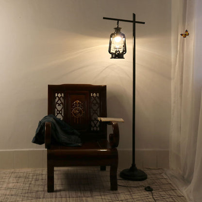 Contemporary Simplicity Kettle Shape Iron Glass Lampshade 1 - Light Standing Floor Lamp For Living Room