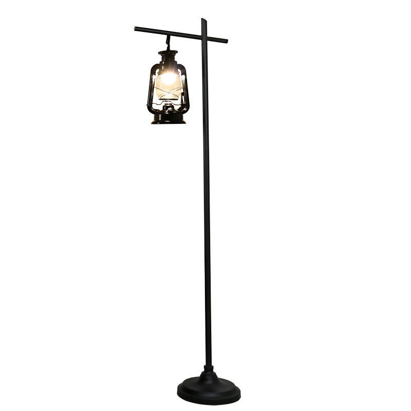 Contemporary Simplicity Kettle Shape Iron Glass Lampshade 1 - Light Standing Floor Lamp For Living Room