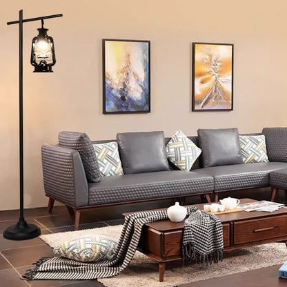 Contemporary Simplicity Kettle Shape Iron Glass Lampshade 1 - Light Standing Floor Lamp For Living Room