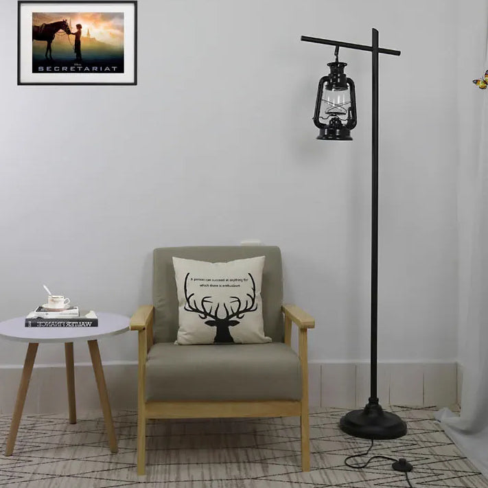 Contemporary Simplicity Kettle Shape Iron Glass Lampshade 1 - Light Standing Floor Lamp For Living Room
