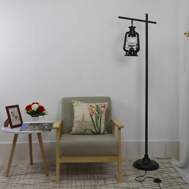Contemporary Simplicity Kettle Shape Iron Glass Lampshade 1 - Light Standing Floor Lamp For Living Room