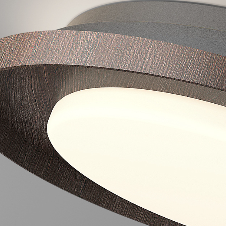 Contemporary Scandinavian Stitching Round Iron Acrylic Lampshade LED Flush Mount Ceiling Light For Bedroom