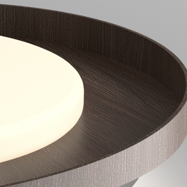 Contemporary Scandinavian Stitching Round Iron Acrylic Lampshade LED Flush Mount Ceiling Light For Bedroom