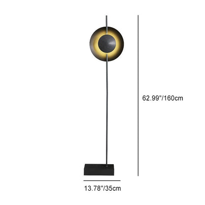 Contemporary Nordic Round Hardware Iron 1 - Light Standing Floor Lamp For Living Room