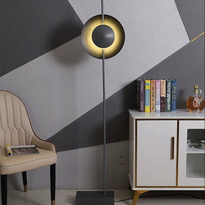 Contemporary Nordic Round Hardware Iron 1 - Light Standing Floor Lamp For Living Room