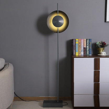 Contemporary Nordic Round Hardware Iron 1 - Light Standing Floor Lamp For Living Room