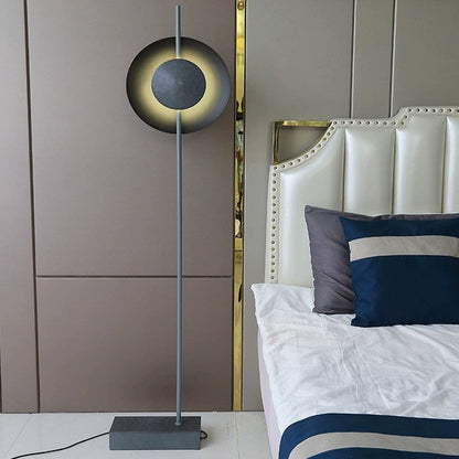 Contemporary Nordic Round Hardware Iron 1 - Light Standing Floor Lamp For Living Room