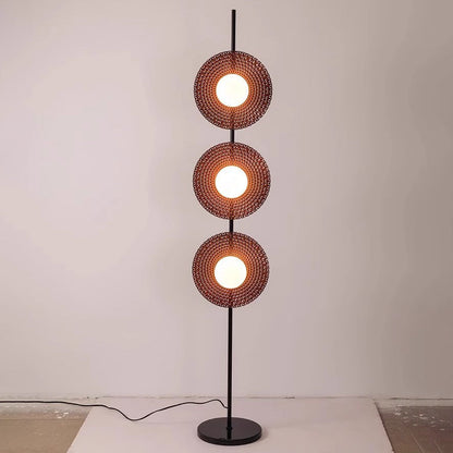 Contemporary Scandinavian Round Acrylic Iron Lampshade Marble Base LED Standing Floor Lamp For Living Room