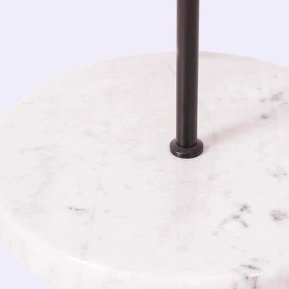 Contemporary Scandinavian Round Acrylic Iron Lampshade Marble Base LED Standing Floor Lamp For Living Room