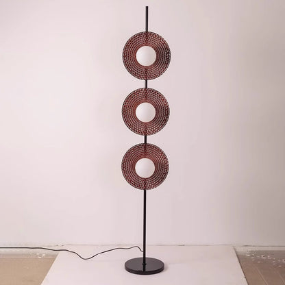 Contemporary Scandinavian Round Acrylic Iron Lampshade Marble Base LED Standing Floor Lamp For Living Room