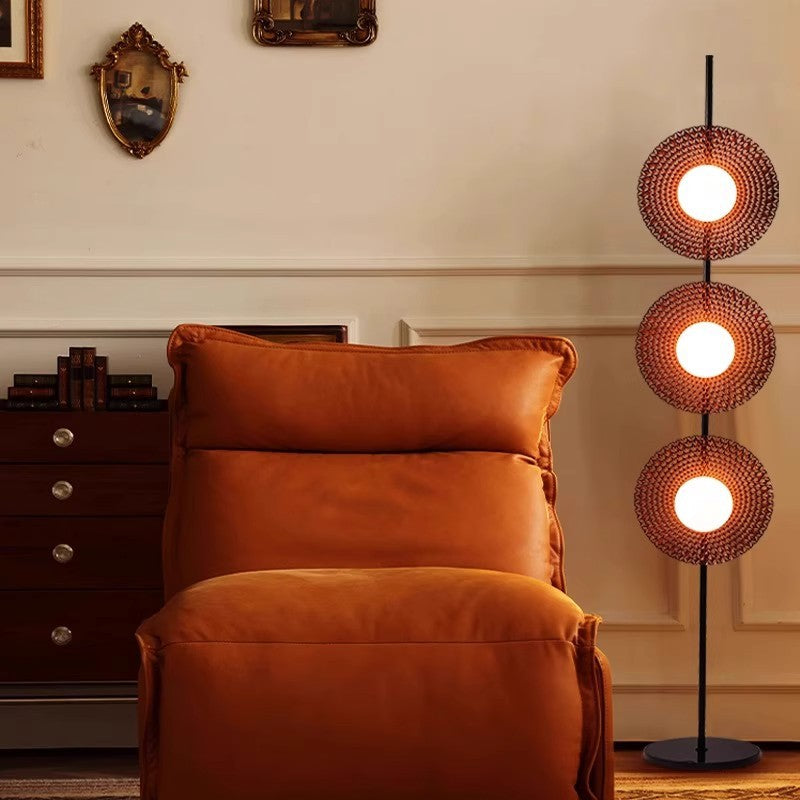 Contemporary Scandinavian Round Acrylic Iron Lampshade Marble Base LED Standing Floor Lamp For Living Room