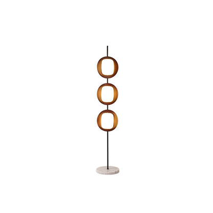 Contemporary Scandinavian Round Acrylic Iron Lampshade Marble Base LED Standing Floor Lamp For Living Room