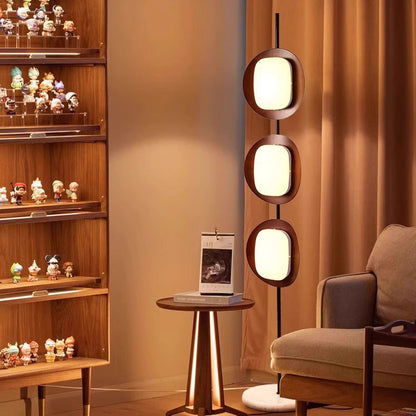 Contemporary Scandinavian Round Acrylic Iron Lampshade Marble Base LED Standing Floor Lamp For Living Room