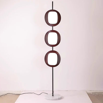 Contemporary Scandinavian Round Acrylic Iron Lampshade Marble Base LED Standing Floor Lamp For Living Room