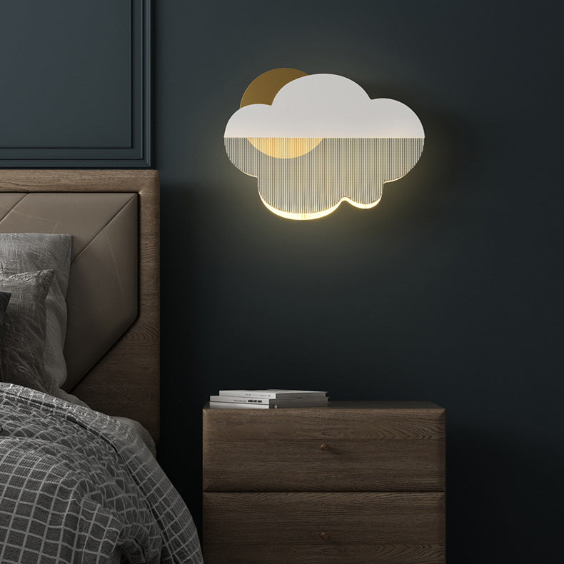 مصباح جداري LED معاصر بتصميم غيوم إبداعية من الأكريليك والحديد لغرفة النوم 