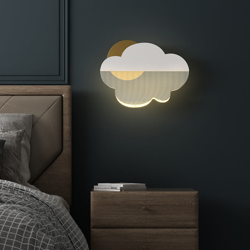 مصباح جداري LED معاصر بتصميم غيوم إبداعية من الأكريليك والحديد لغرفة النوم 