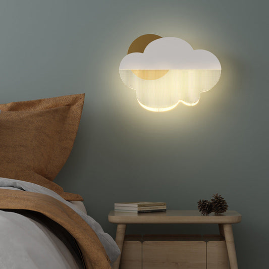 Contemporary Creative Clouds Iron Acrylic Lampshade LED Wall Sconce Lamp For Bedroom