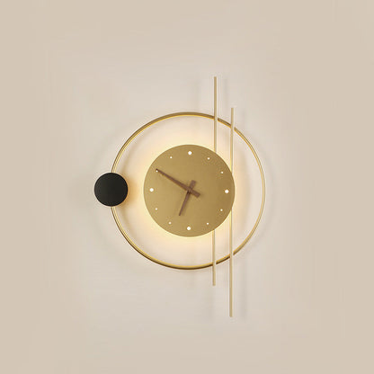 Contemporary Creative Clocks Iron Acrylic Lampshade LED Wall Sconce Lamp For Living Room