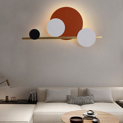 Contemporary Simplicity Stitching Circle Iron Acrylic Lampshade LED Wall Sconce Lamp For Living Room
