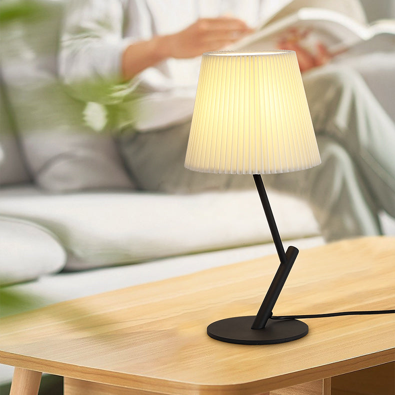 Modern Simplicity Umbrella Shape Fabric Lampshade Hardware 1 - Light Table Lamp For Living Room