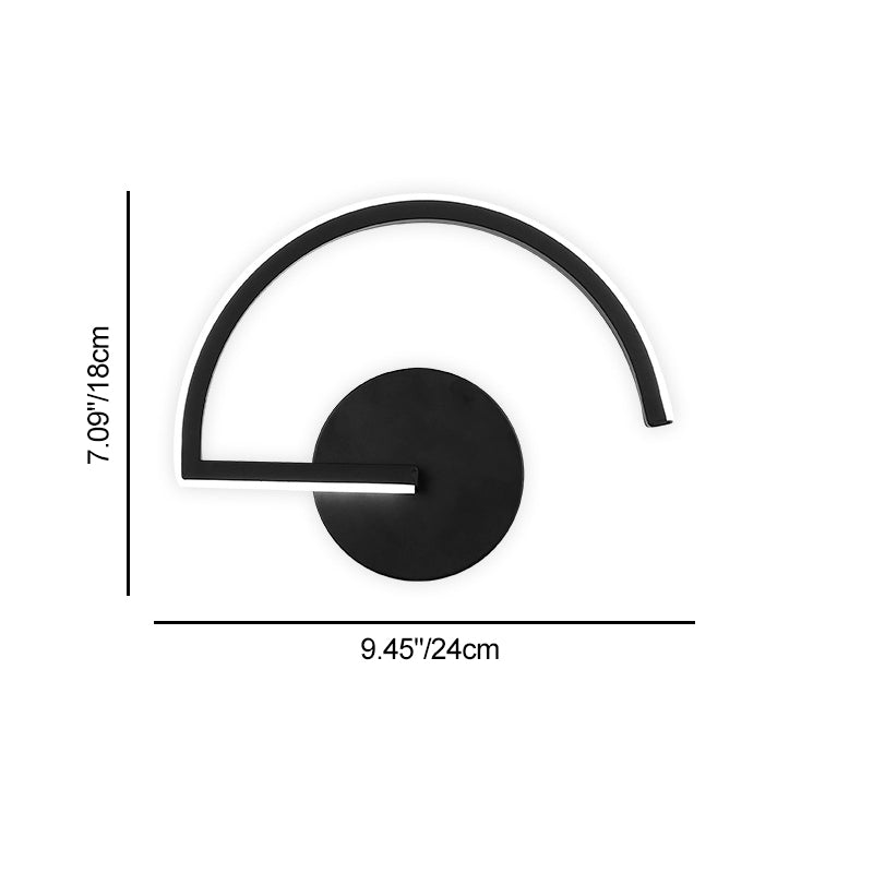 Contemporary Nordic Semicircle Hardware Iron Lampshade LED Wall Sconce Lamp For Bedroom