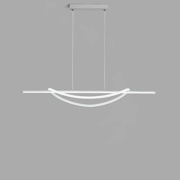 Modern Minimalist Circle Stitching Line Silicone Aluminum Iron LED Chandeliers Island Light For Dining Room