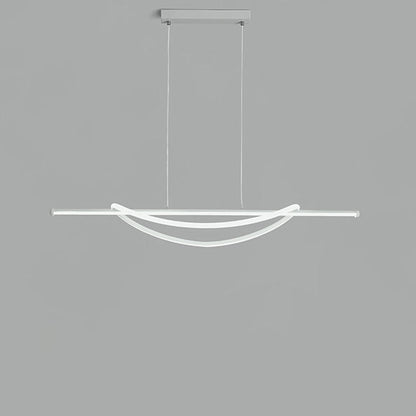 Modern Minimalist Circle Stitching Line Silicone Aluminum Iron LED Chandeliers Island Light For Dining Room