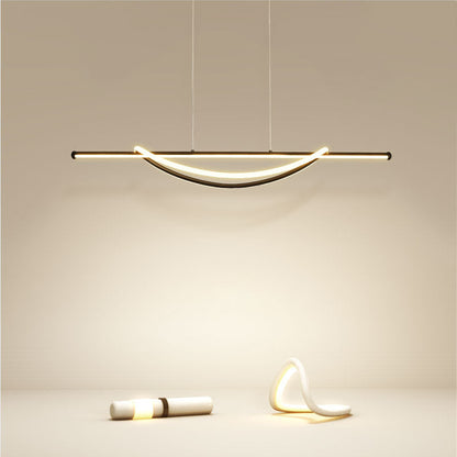 Modern Minimalist Circle Stitching Line Silicone Aluminum Iron LED Chandeliers Island Light For Dining Room