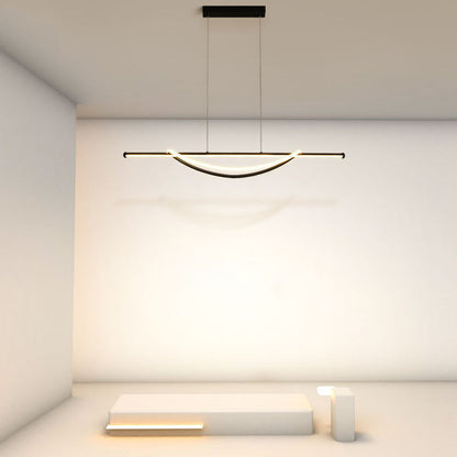 Modern Minimalist Circle Stitching Line Silicone Aluminum Iron LED Chandeliers Island Light For Dining Room