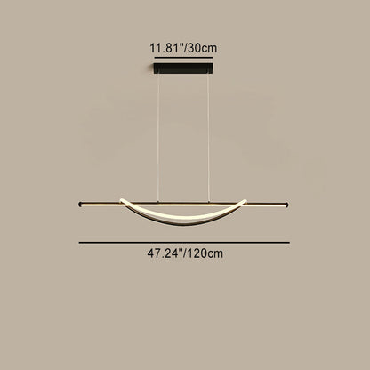 Modern Minimalist Circle Stitching Line Silicone Aluminum Iron LED Chandeliers Island Light For Dining Room