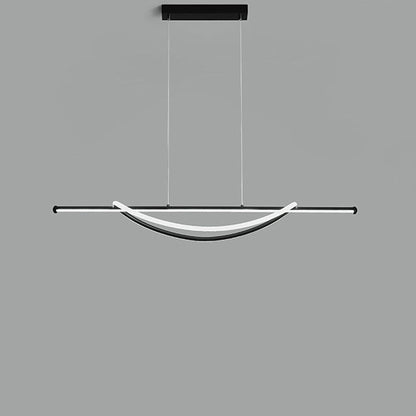 Modern Minimalist Circle Stitching Line Silicone Aluminum Iron LED Chandeliers Island Light For Dining Room