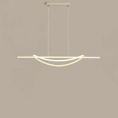 Modern Minimalist Circle Stitching Line Silicone Aluminum Iron LED Chandeliers Island Light For Dining Room
