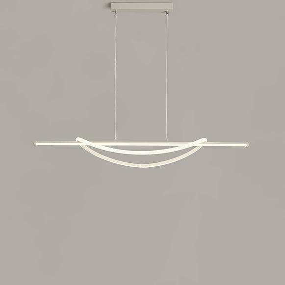 Modern Minimalist Circle Stitching Line Silicone Aluminum Iron LED Chandeliers Island Light For Dining Room