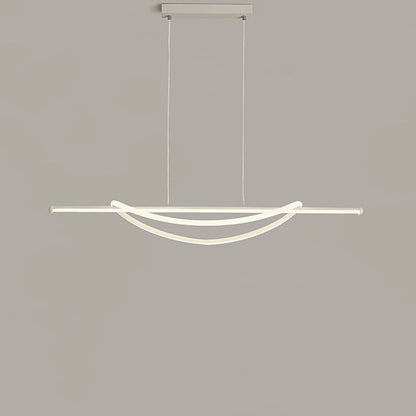 Modern Minimalist Circle Stitching Line Silicone Aluminum Iron LED Chandeliers Island Light For Dining Room