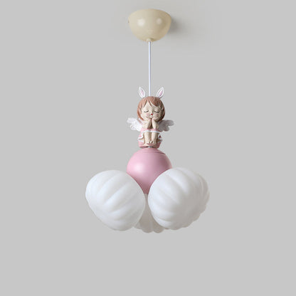 Contemporary Creative Dome Angel Girl PVC Iron Resin 3 - Light Pendant Light For Dining Room