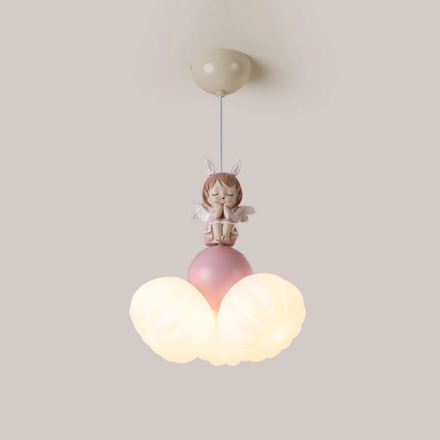 Contemporary Creative Dome Angel Girl PVC Iron Resin 3 - Light Pendant Light For Dining Room