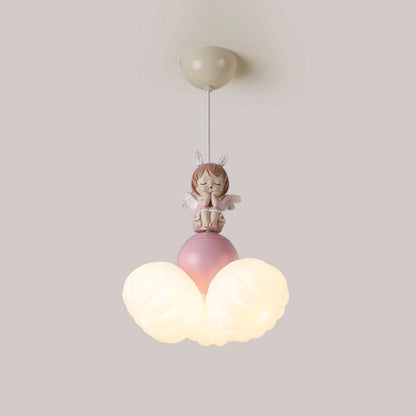 Contemporary Creative Dome Angel Girl PVC Iron Resin 3 - Light Pendant Light For Dining Room