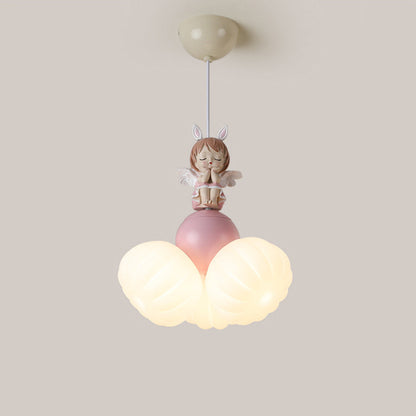 Contemporary Creative Dome Angel Girl PVC Iron Resin 3 - Light Pendant Light For Dining Room