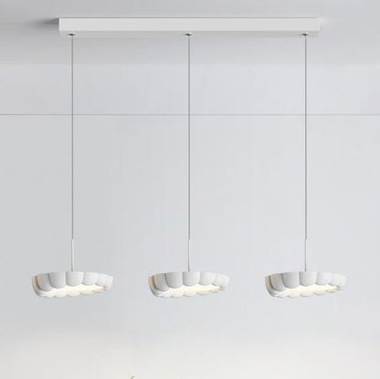 Modern Minimalist Cream Round ABS Iron Lampshade LED Chandeliers For Dining Room