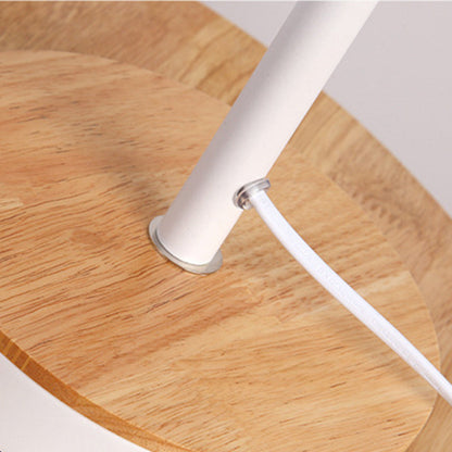 Modern Simplicity Trapezoid Bendable Iron Lampshade Solid Wood Base 1 - Light Table Lamp For Bedroom