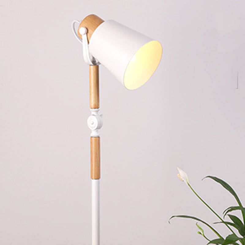 Modern Simplicity Trapezoid Bendable Iron Lampshade Solid Wood Base 1 - Light Table Lamp For Bedroom