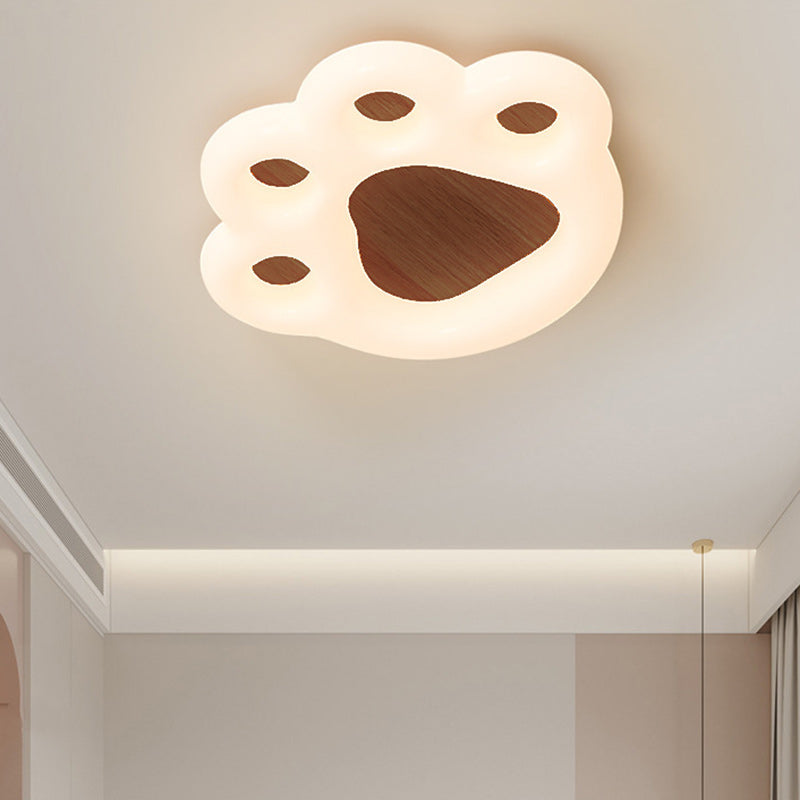 Contemporary Creative Cat Scratcher Roto-molding Iron Lampshade LED Flush Mount Ceiling Light For Bedroom