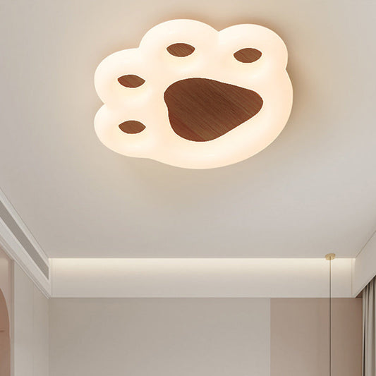 Contemporary Creative Cat Scratcher Roto-molding Iron Lampshade LED Flush Mount Ceiling Light For Bedroom