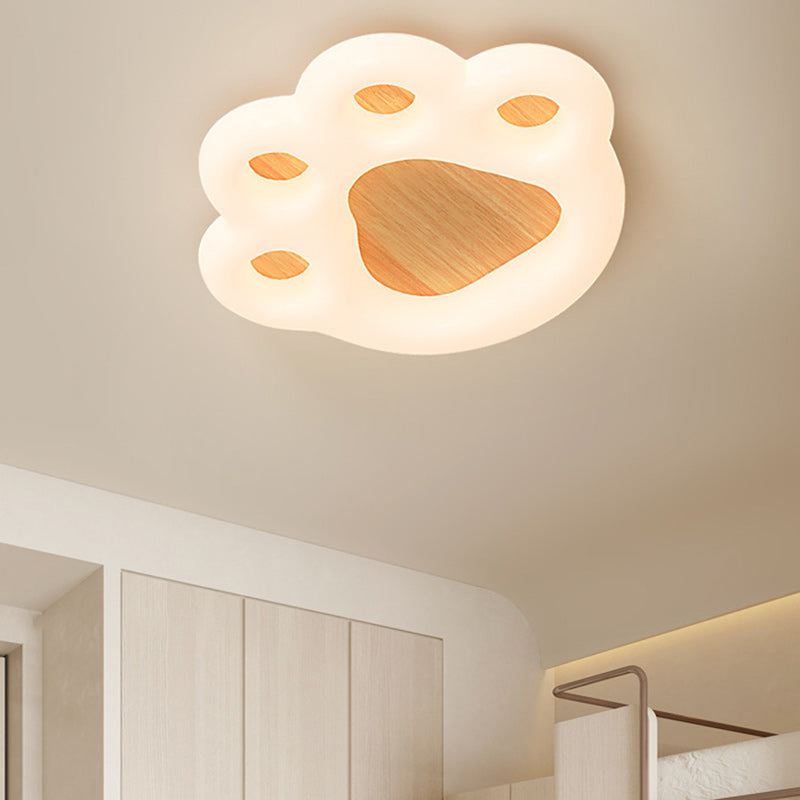 Contemporary Creative Cat Scratcher Roto-molding Iron Lampshade LED Flush Mount Ceiling Light For Bedroom