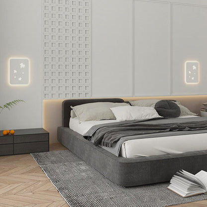 Contemporary Creative Rectangular Maple Leaves Full Iron Lampshade LED Wall Sconce Lamp For Living Room