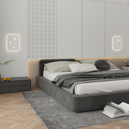 Contemporary Creative Rectangular Maple Leaves Full Iron Lampshade LED Wall Sconce Lamp For Living Room